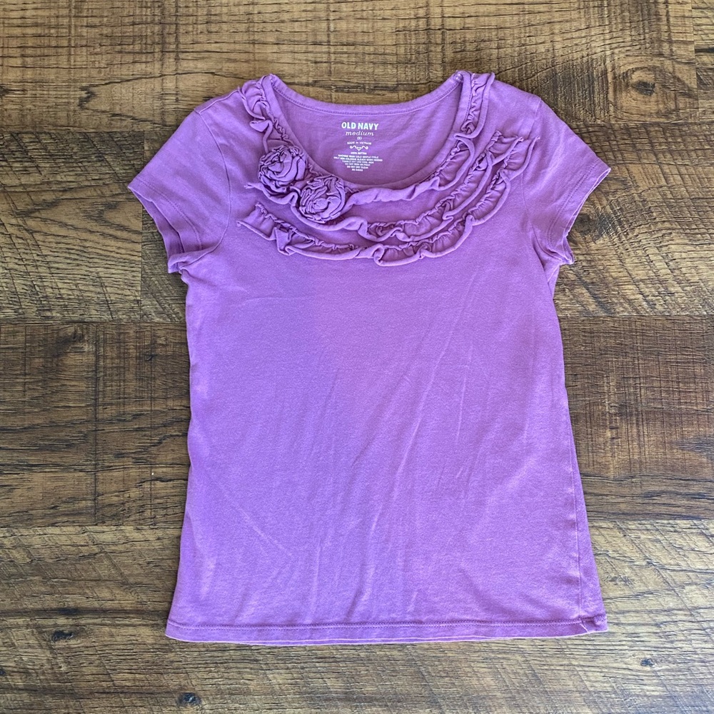 ❤️Old Navy Flower & Ruffle Top Size M (8)